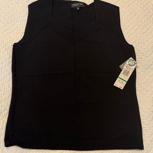 Jones New York Black V-Neck Tank Top